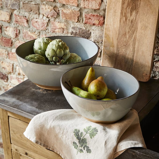 LOBERON Saladekom set van 2 Biarré grijs
