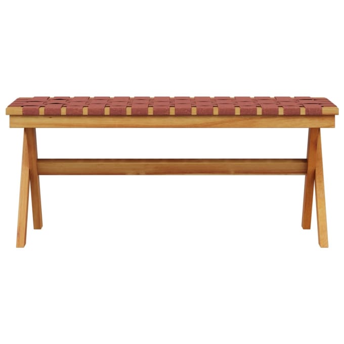 vidaXL - Tuinbank - massief - acaciahout - en - stof - rood