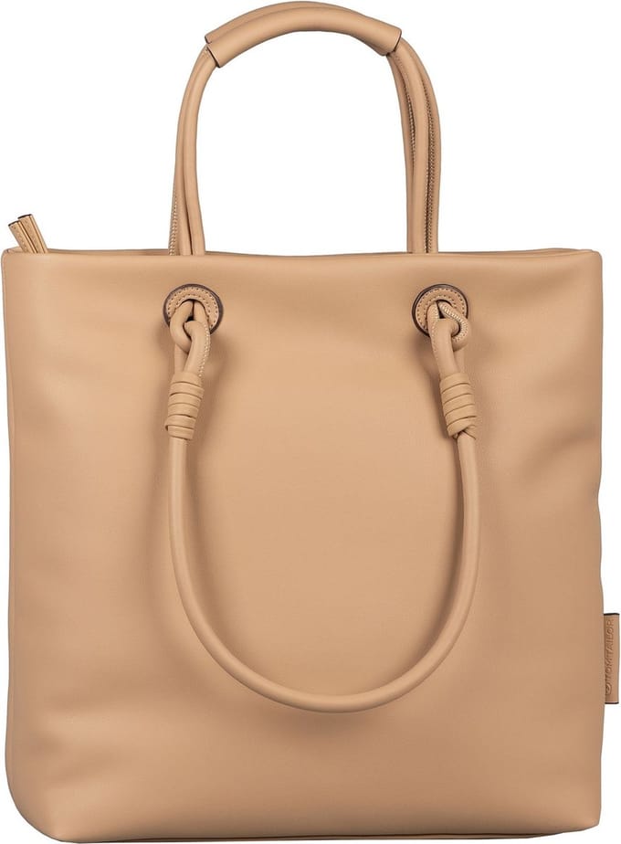 TOM TAILOR Schoudertas Handtas Olivia Zip Shopper Camel Lichtbruin