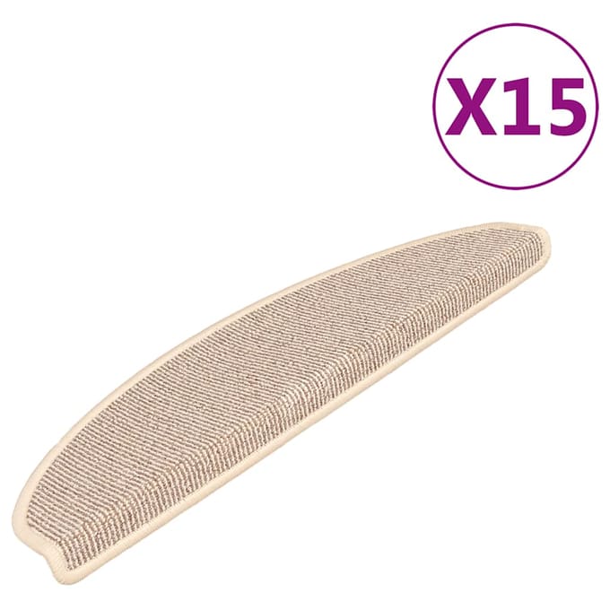 vidaXL - Trapmatten - 15 - st - 65x21x4 - cm - Wit - en - Bruin - Halfrond - Groot