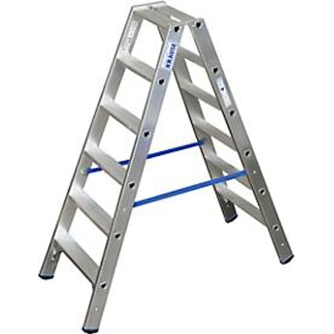 Dubbele trapladder van aluminium, 2 x 6 treden