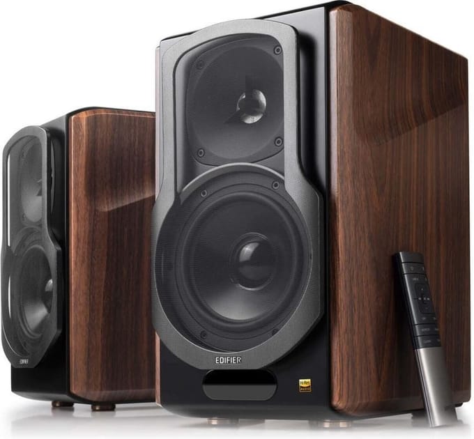 Edifier S2000MKIII bluetooth 5.0 met aptx boekenplank speakers - Walnoot
