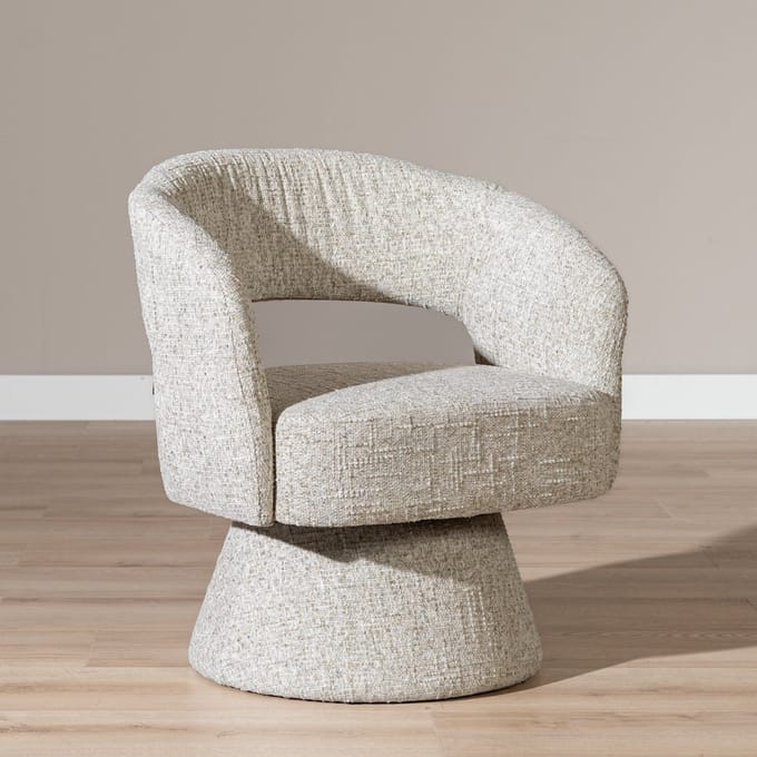 Bronx71® Fauteuil Josh draaibaar chenille taupe
