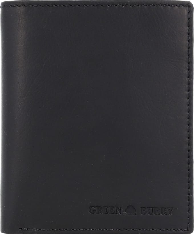 Greenburry Pure Black Portemonnee RFID-bescherming Leer 10.5 cm - Jongens - Horizontaal - black