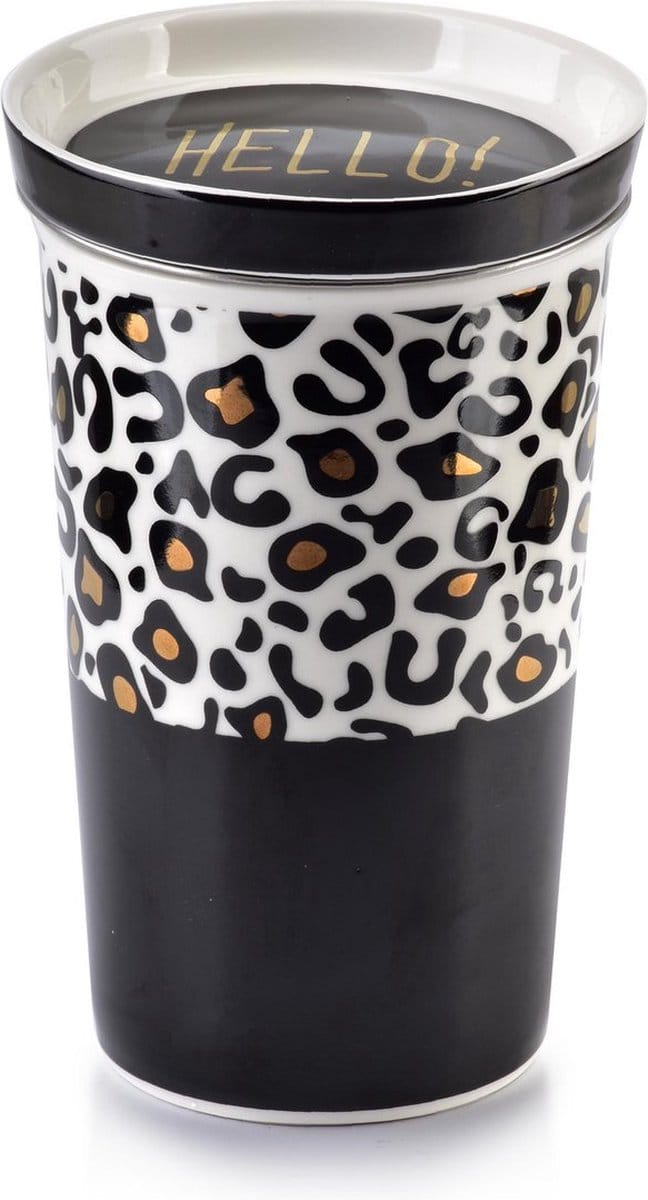 Affekdesign - Stijlvolle mok/theetas met deksel en rvs zetgroep - 410ml