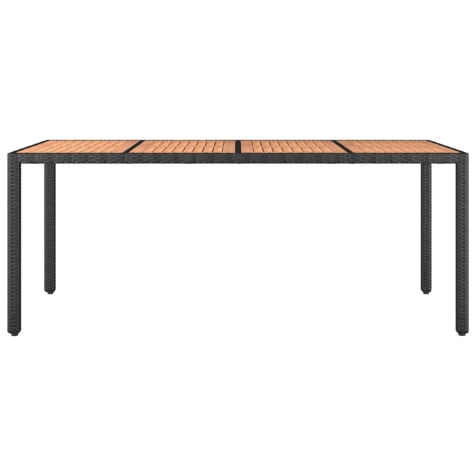 vidaXL - Tuintafel - met - houten - blad - poly - ratten - en - acaciahout - zwart
