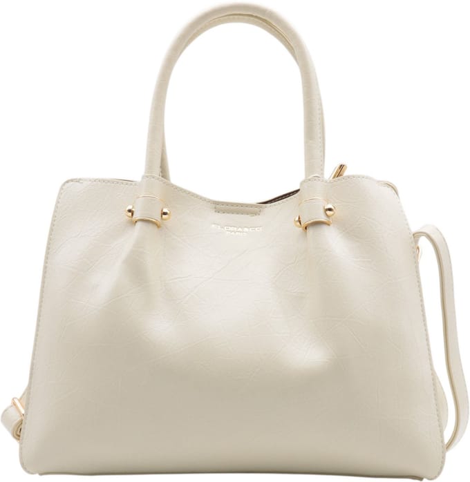 Flora & Co - handtas - rits- en magneetsluiting - lange riem - ecru
