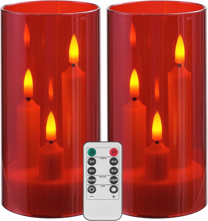 Vlamloze LED Kaarsen met Afstandsbediening en Timer - 2-Pack - Romantische Decoratie voor Thuis