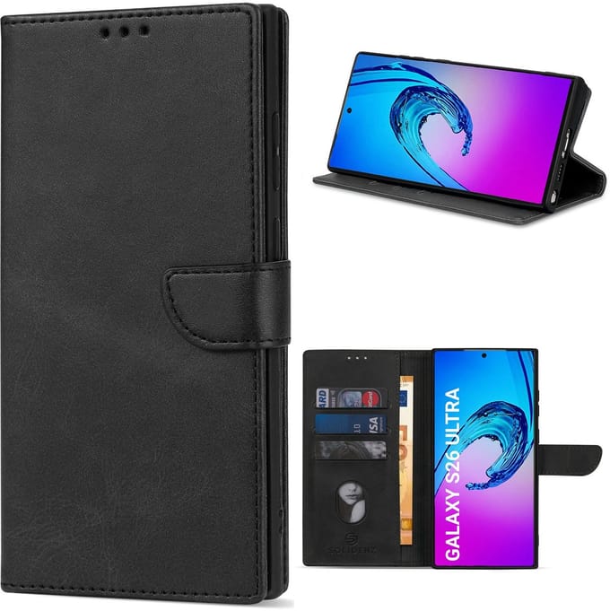 Solidenz hoesje - Geschikt voor Samsung Galaxy S26 Ultra - Bookcase - Zwart
