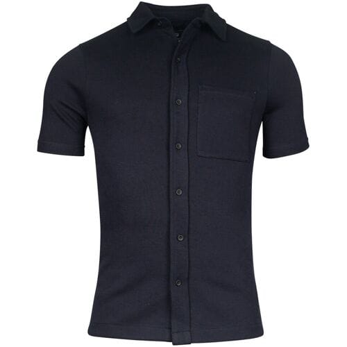 Giordano Overhemd Uni Color Puglia Doubleface Knit Short Sleeve Navy / male