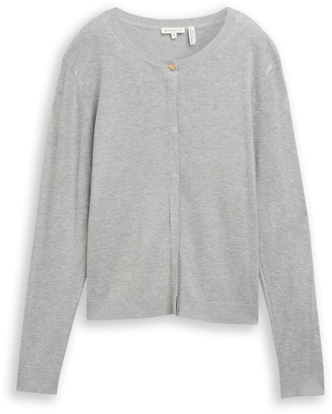 Tom Tailor - Vest met verborgen knoopsluiting - Maat M - medium silver grey melange