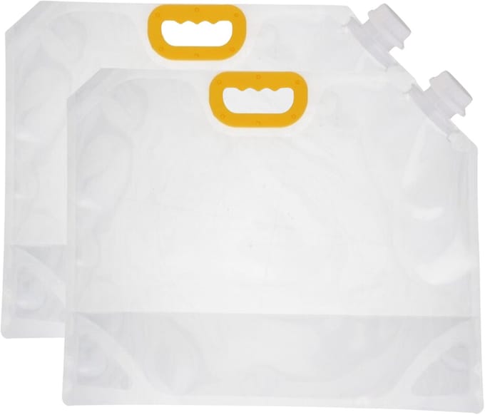 Gerimport Watercontainer - 2x - 10L - transparant - met tapkraan - opvouwbaar - jerrycan - waterzak