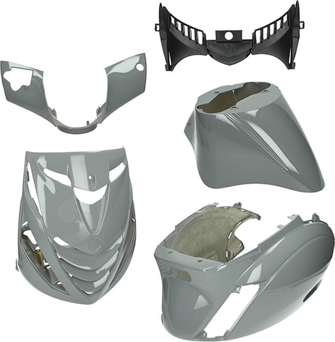 Kappenset Silver grey Piaggio Zip 2000 Silver grijs DMP 5-delig