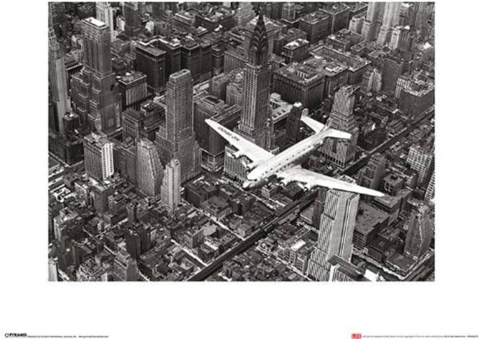 Kunstdruk Time Life - DC-4 Over Manhattan 40x50cm