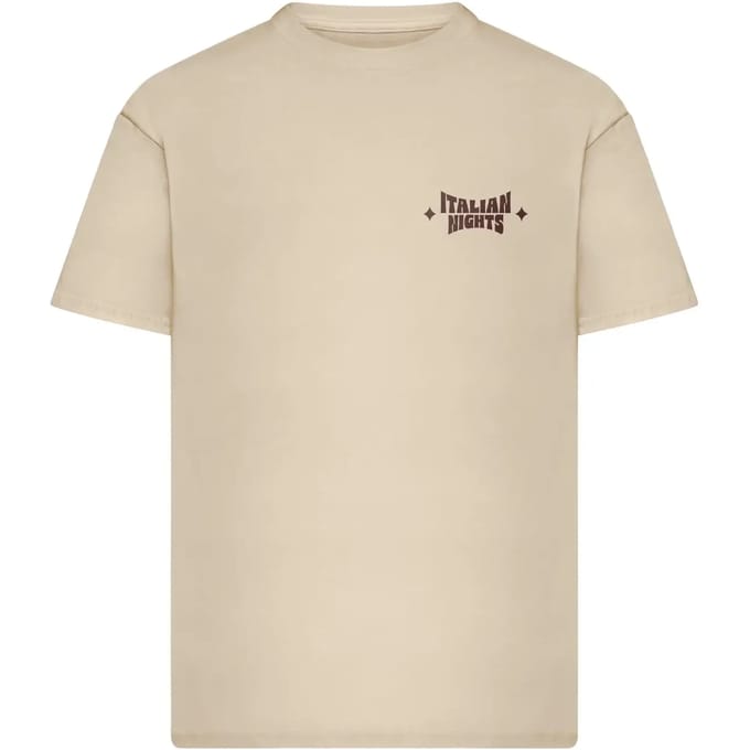 Mister Tee - Italian Nights Oversize Heren Tshirt - L - Creme