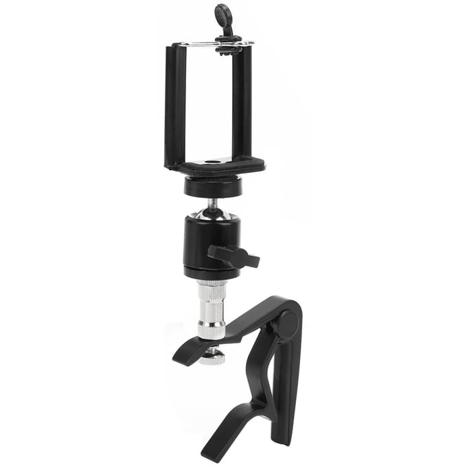 Support de téléphone Capodastre de guitare Support de manche réglable Léger Portable Accessoires pour instruments black