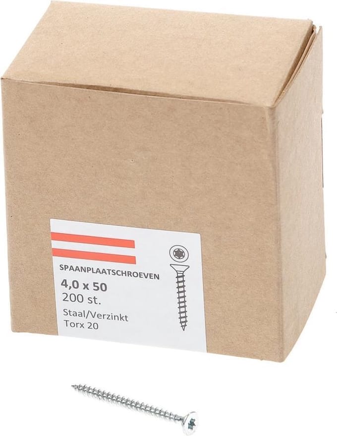 Spaanplaatschr Verz Pk 4.0X50 Torx (T20) Tepa - 200 stuks