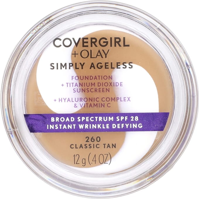 Olay Simply Ageless Foundation, Spf 28, 260 Classic Tan, 12G(0,4 oz) beige