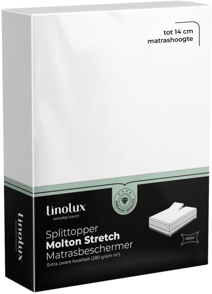Linolux Molton Splittopper Hoeslaken Stretch de Luxe 180x210-200x220