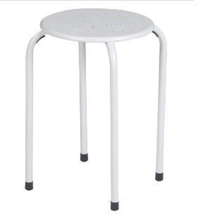 Practo Home - Kruk - Metaal - Stapelbaar - Wit
