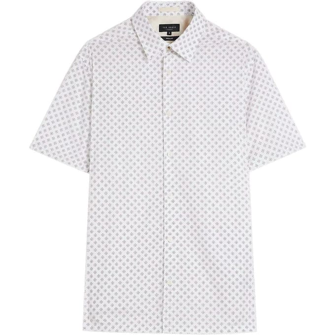 Ted Baker Forter Heren Wit Geoprint Overhemd