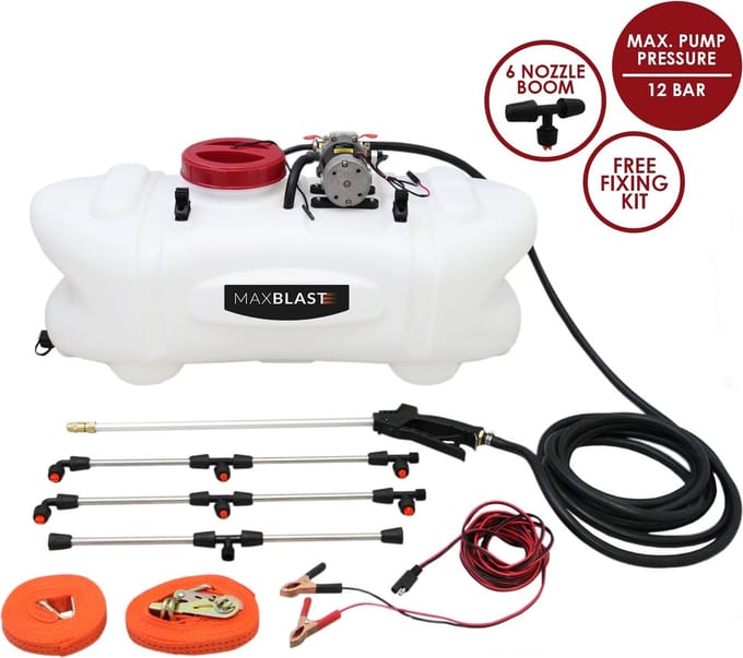 Maxblast atv sproeier - zwart - 100l - 6 sproeikoppen