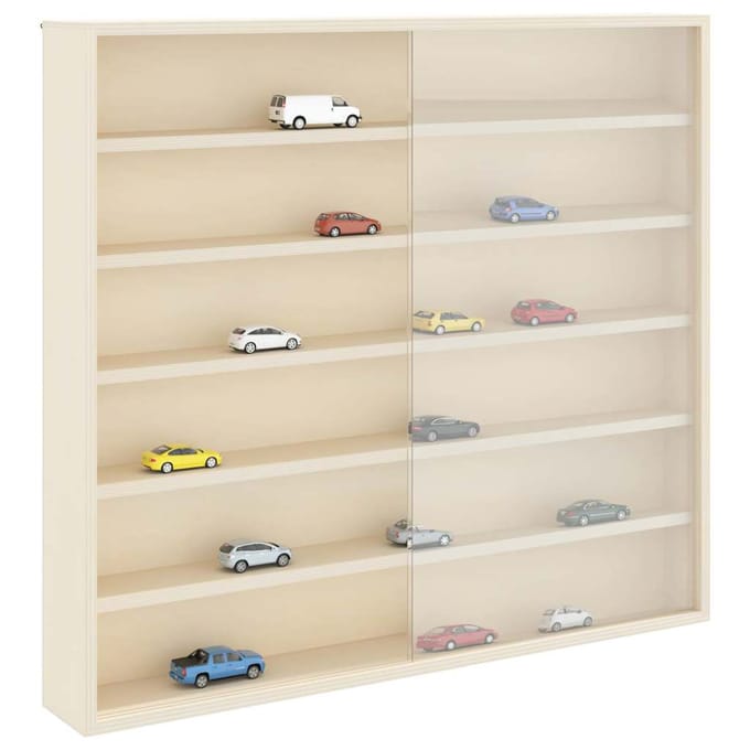 vidaXL - Wanddisplaykast - met - plank - Beige - 60 - x - 8,5 - x - 54 - cm - Multiplex