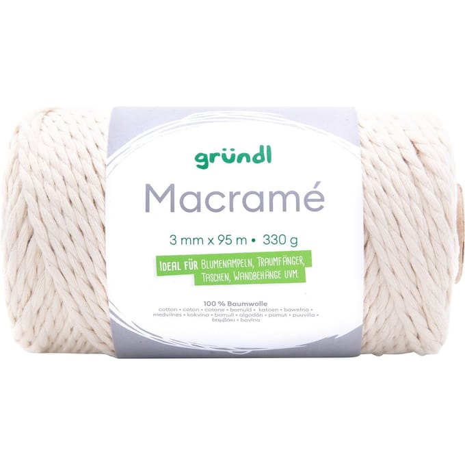 Gründl katoenen koord "Macramé", 3 mm - Kleur 01