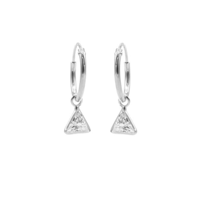 Karma symbols oorbel zirconia triangle Zilver M2201