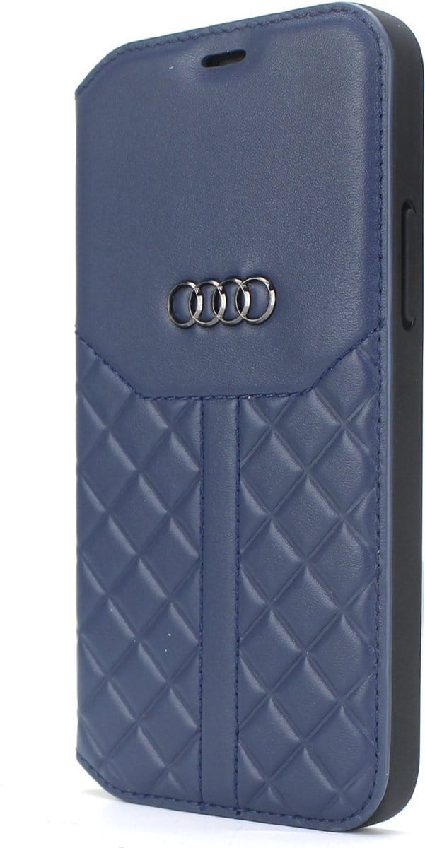 iPhone 13 Pro Bookcase hoesje - Audi - Effen Donkerblauw - Leer