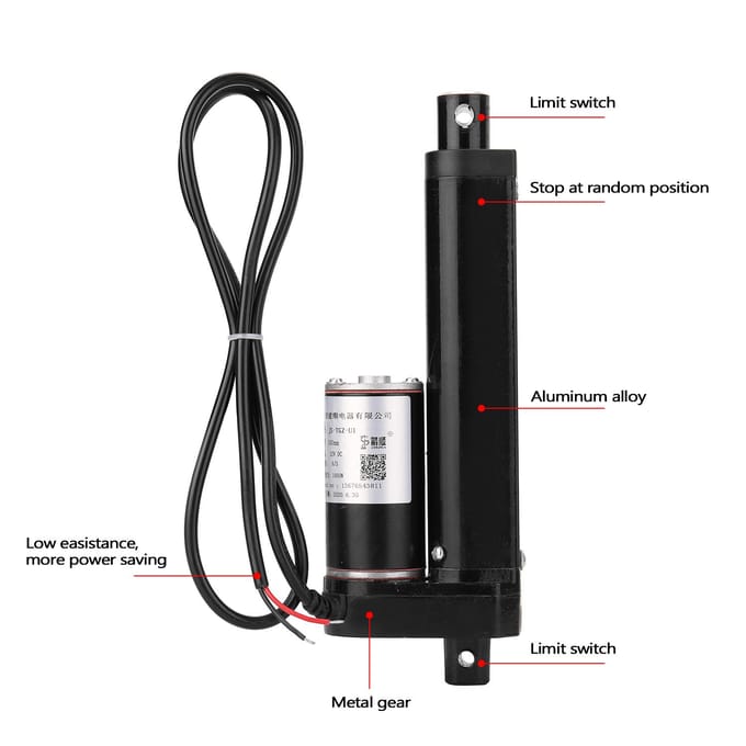 1000N Handige Elektrische Lineaire Actuatormotor Lineaire Bewegingscontroller met Eindschakelaar JS TGZ U1