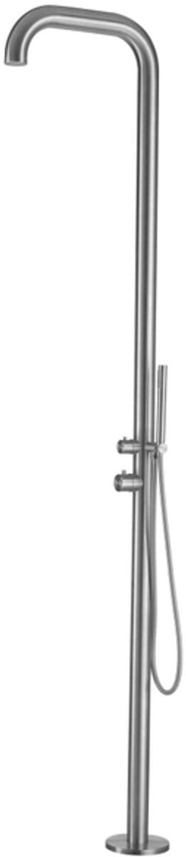 FugaFlow Buitendouche 2024 - vrijstaand - RVS 316 - handdouche - geborsteld RVS