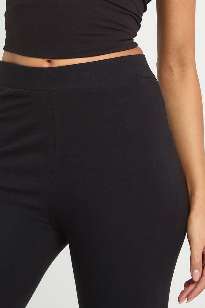 boohoo Dames Basic legging met hoge taille | Zwart | Maat: 42