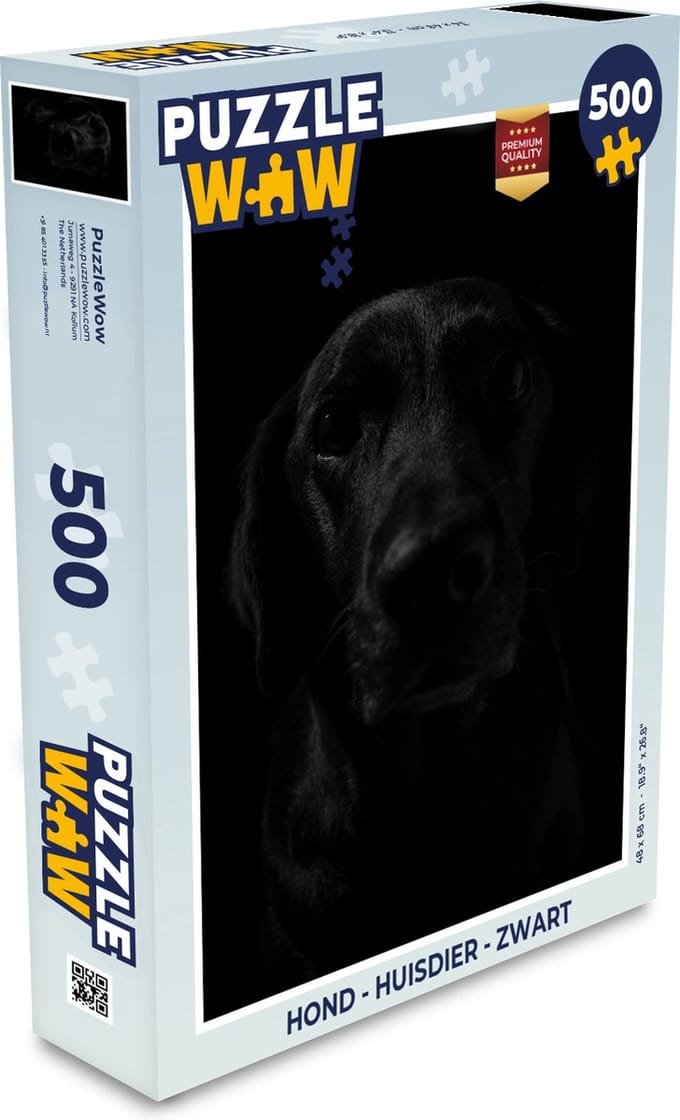 Puzzel Hond - Huisdier - Zwart - Legpuzzel - Puzzel 500 stukjes