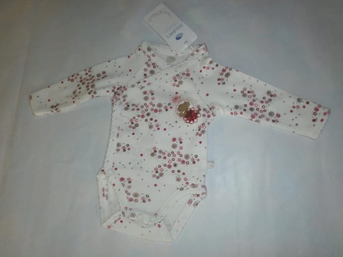 Noukie's - 2 pack body set - Meisje - Lange mouw 0 Bloem - eEcru - Premature 46 -  00 maand