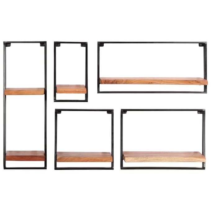 vidaXL - Wandplanken - 5 - stuks - massief - acaciahout