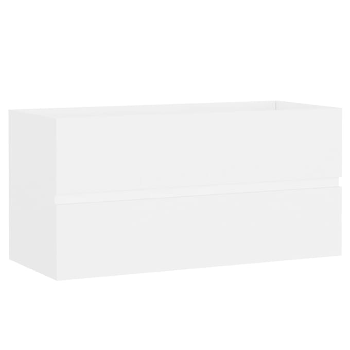 vidaXL - Wastafelkast - met - ingebouwde - wastafel - bewerkt - hout - wit