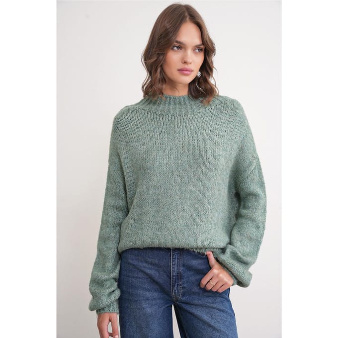 Relaxed Fit Crew Neck Dikke Gebreide Trui