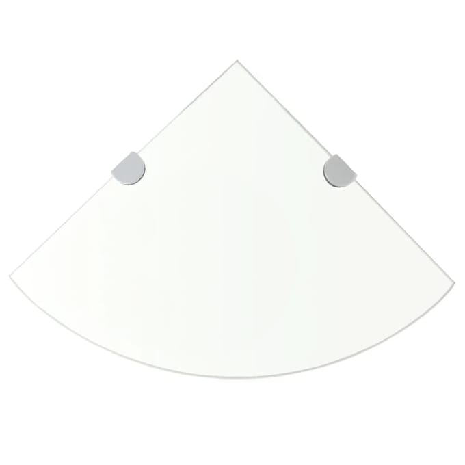 vidaXL - Hoekschap - met - chromen - dragers - transparant - 25x25 - cm - glas