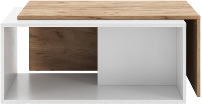Vicco Paul Salontafel – 90 x 48 cm Eik wit/goud