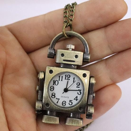 Forme porte-clés/chaîne cadran rond montre de poche à Quartz pendentif décor key chain style gray