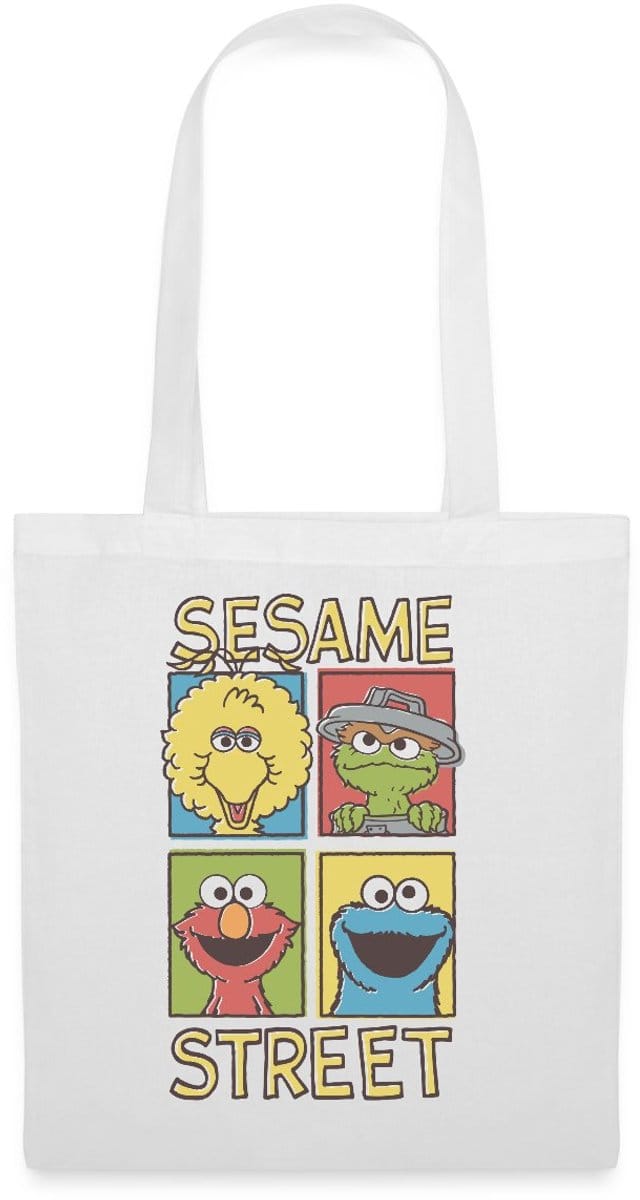 Sesamstraat Bibo Oscar Elmo Koekiemonster Tas Van Stof Schoudertas