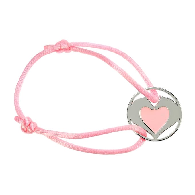 Satijnen armband "Hart Paarden" Roze - 16-25 cm