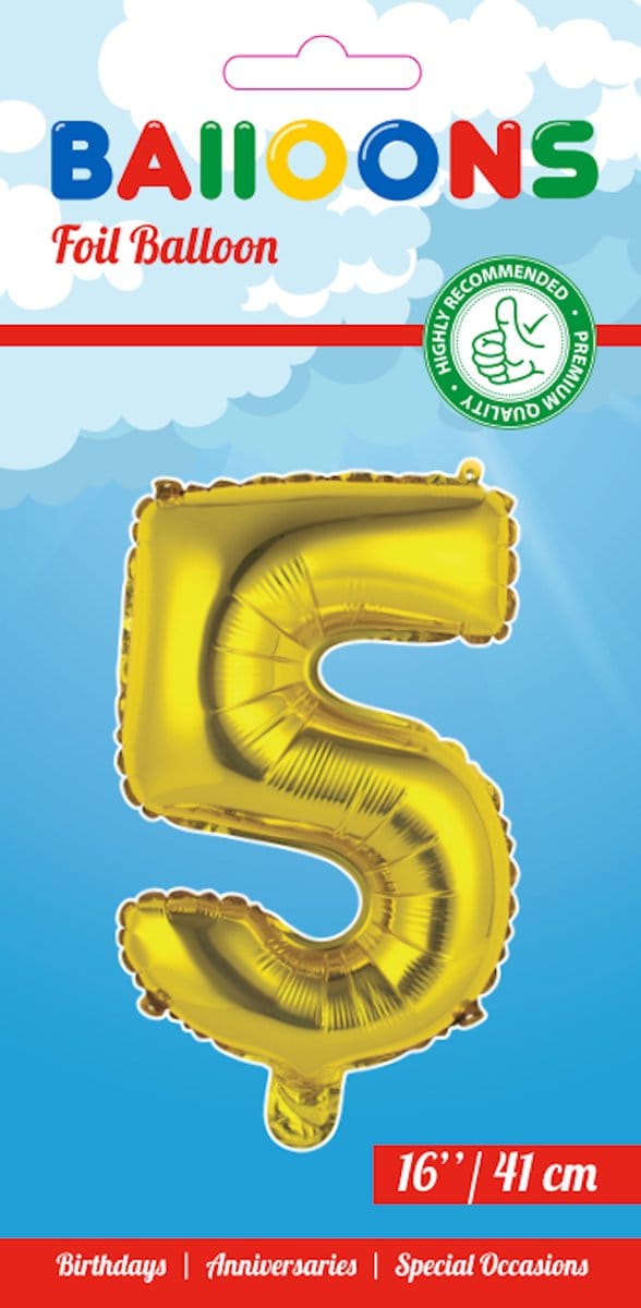 Folieballon 16" nmr. 5 - Goud