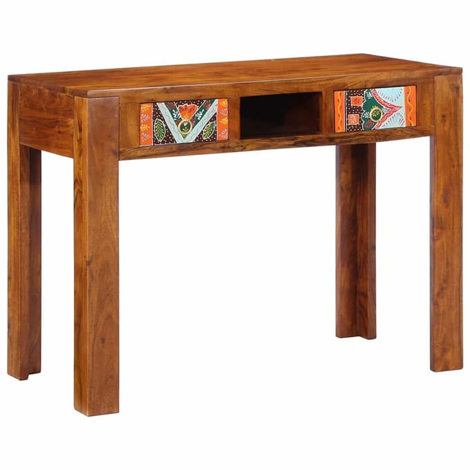 vidaXL - Schrijfbureau - met - lade - met - opslag - Bruin - 100 - x - 50 - x - 75 - cm
