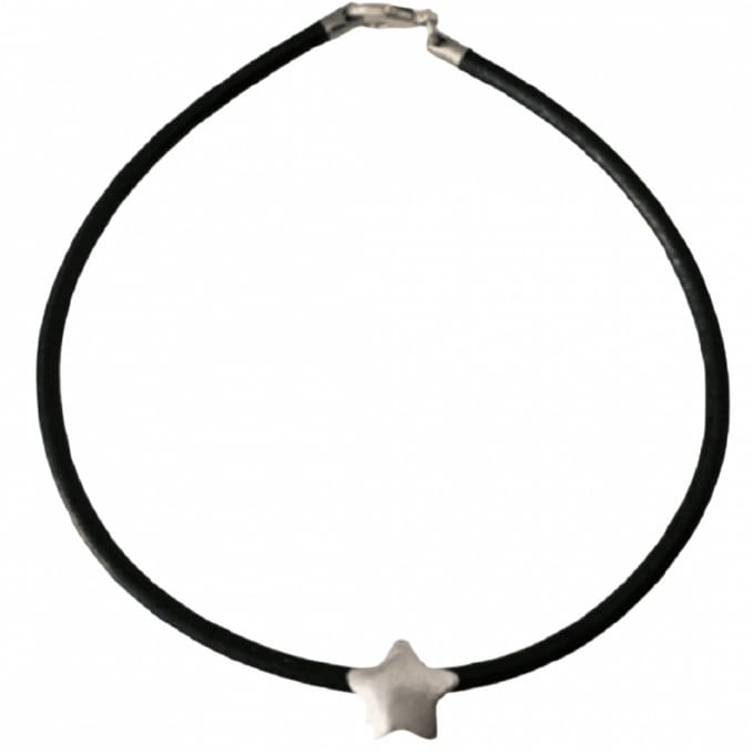 Enkelkoord Zwart Ster- 25 cm- Charme Bijoux