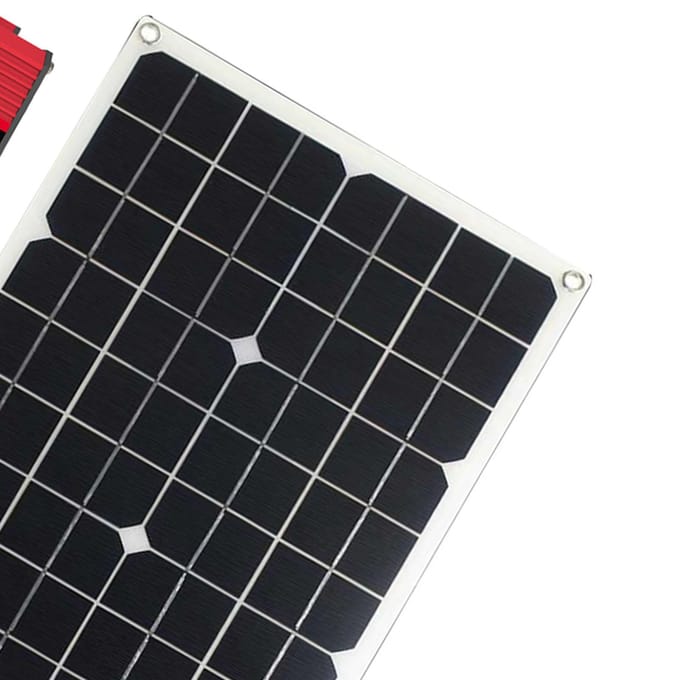 Kit Système de Production d'Énergie Solaire 300W 12V vers 110V Onduleur Double USB 20W Panneau Solaire LCD Intelligent red