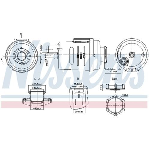 Expansietank, hydraulische olie stuurbekrachtiging NISSENS 996314