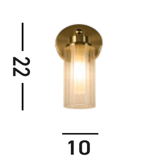 Searchlight Imperial wandlamp, messing, 1-lamp, staal, glas, IP44