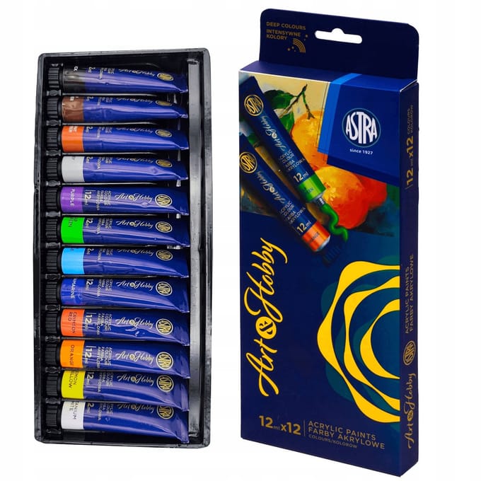 Astra Art&Hobby Acrylverfset - 12 kleuren x 12 ml